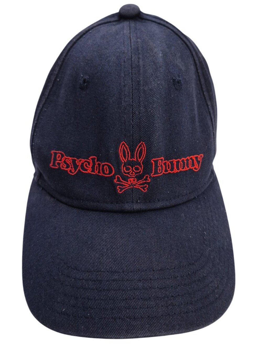 Psycho Bunny Navy Baseball Cap with Red Embroidered Logo OS